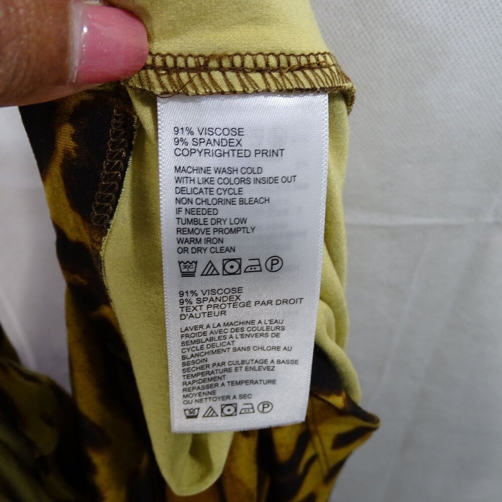 Tommy Bahama Serengeti Spots Animal Print V-Neck Sheath Dress Women Size L - Picture 5 of 9